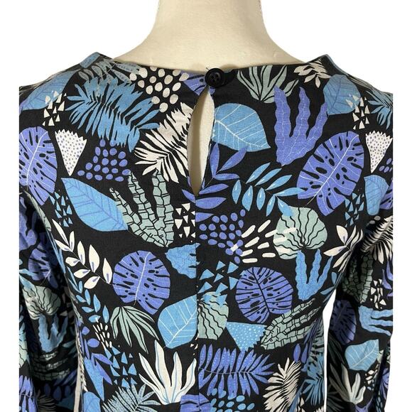 Nooworks Shift Mini Dress in Plant Life Print Long Sleeve Pullover USA Size XS - Picture 7 of 9